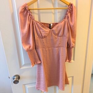 Divided pink mini dress
